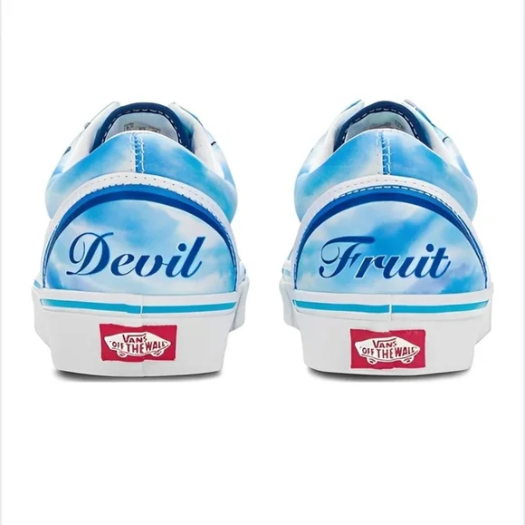 VANS Old Skool One Piece Devil Fruit Women 6.5 Blue Anime Straw Hat Crew 102025 - Picture 5 of 6